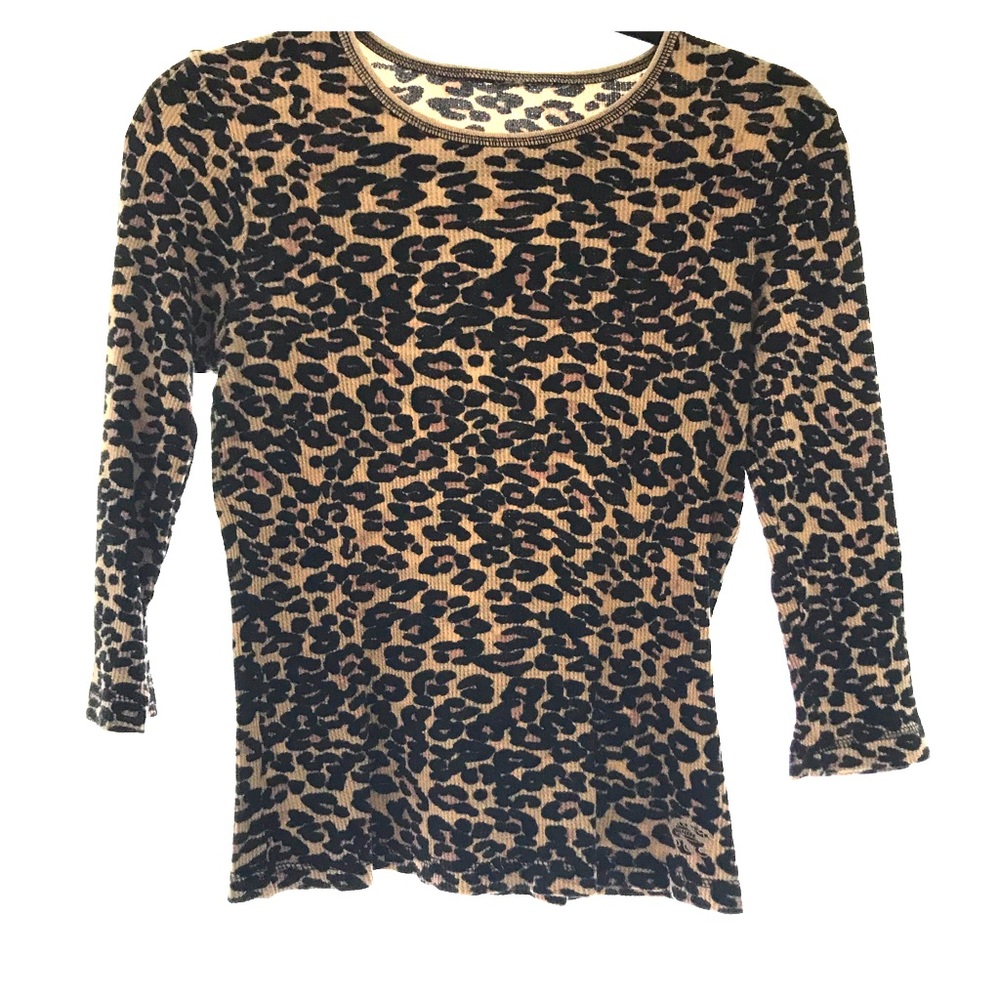 90’s VINTAGE LEOPARD 3/4 sleeve thermal
